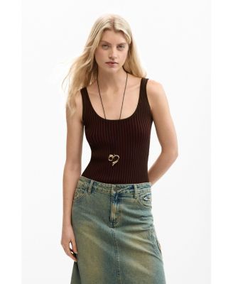 Women's Ribbed Strappy T-Shirt