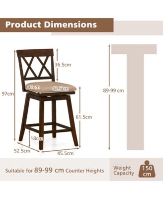 24 in Upholstered Counter Height Bar Stools Set of 2