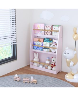 3-Tier Kids Book Rack Bedroom Playroom Classroom Organizer Pink