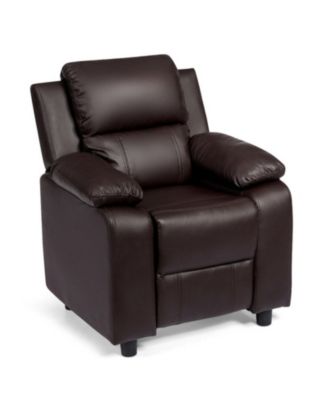 Kids Headrest Recliner Sofa with Flip-Up Storage Arms