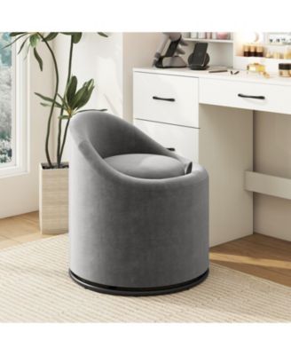 360-Degree Swivel Barrel Chair with Hidden Storage