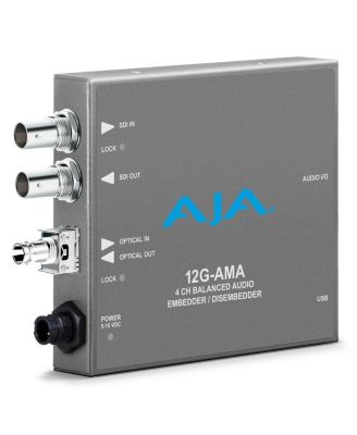 12G-AMA 12G-SDI 4-Channel Analog Balanced Audio Embedder/Disembedder Mini-Converter with Fiber Options