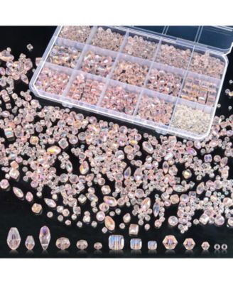 1500 Crystal Glass Beads DIY Jewelry Making Kit Bracelet Necklace Earring Crafts 12 styles