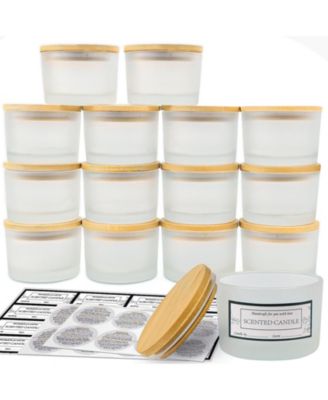 Glass Candle Jars with Airtight Lids 15 Pack