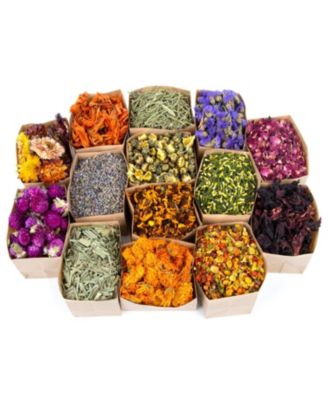 Dried Herbs Kit Botanicals Bulk 14 Bags Dry Flowers Soap Candle Perfume Bath Bombs Making Supplies Fragrance Sachet DIY