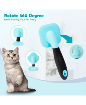 Rotatable Slicker Brush for Dogs Cats Deshedding Grooming Massage