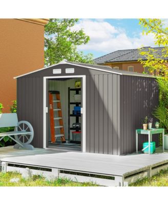 9' x 6' Storage Shed Garden Tool House w/ Vents Doors Light