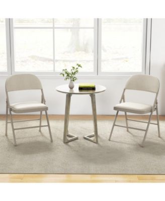 Foldable Padded Chair Set of 6 with Fabric Backrest and Metal Frame