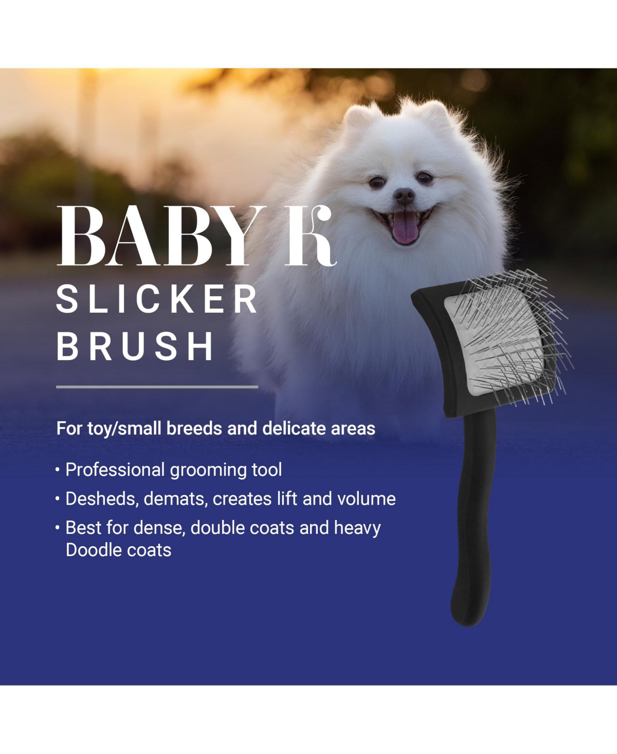Aronkl Dog Slicker Brush for Doodles Poodles Deshedding Detangling Grooming Tool