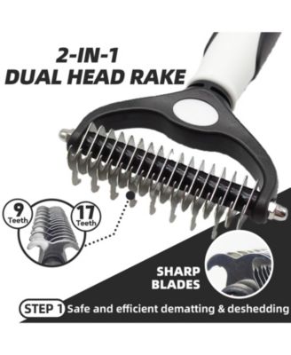 Dog Grooming Kit 7-Piece Deshedding Undercoat Rake Slicker Dematting Comb Clipper Bath Brush for Dogs Cats