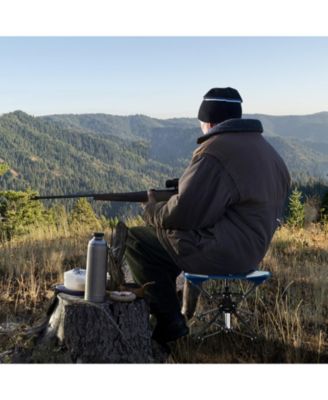 Folding Camping Stool Swivel Hunting Chair with Anti Sink Feet