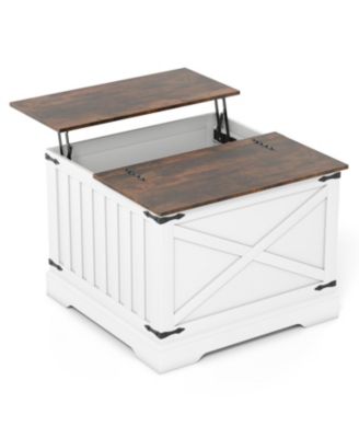 Lift Top Coffee Table Farmhouse Hidden Storage Compartment