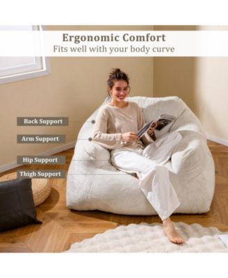 Plush Bean Bag Lazy Sofa Chair with Ultra-Soft Velvet Cover