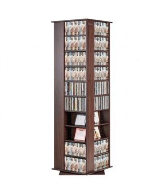 Media Storage Cabinet, Rotating Tower, Holds 1040 CDs, Espresso Finish