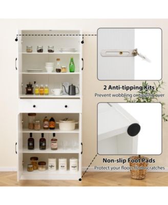 Tall Farmhouse Storage Cabinet with Sliding Barn Doors