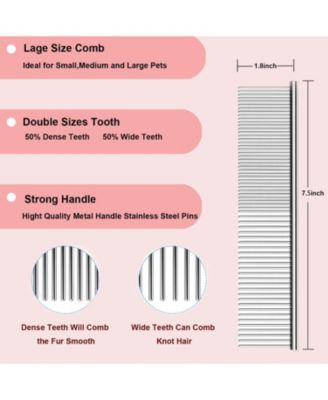 Curved Slicker Brush for Long Haired Dogs Soft Round Pins Beech Wood Handle