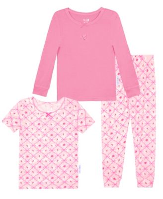 Toddler Girls' 12M-5T Round Neck Top and Pull-On Pants, 3-Piece Pajama Set