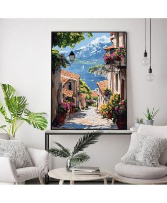 11CT Landscape Stamped Cross Stitch Kit Seaside Scenery Needlepoint Embroidery Pattern