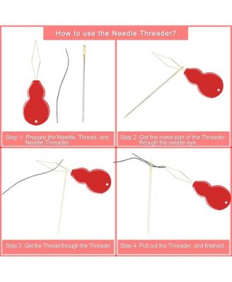 Large Eye Hand Sewing Needles Assorted Sizes Embroidery 25/50 With Threaders 25 Pack