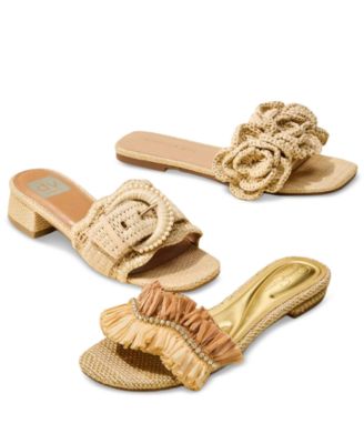 Women's Nillz Buckle Slide Low Block Heel Dress Sandals