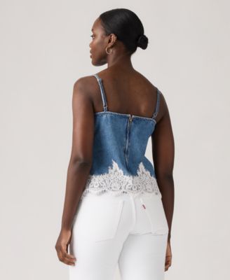 Women's 90s Denim Sleeveless V-Neck Cami Tank Top