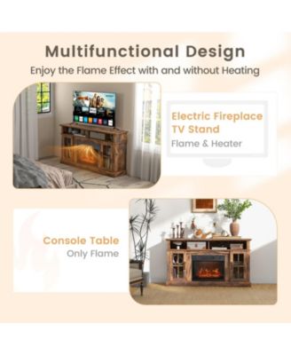 Electric Fireplace Entertainment Center with Adjustable Shelves for 65 in TVs