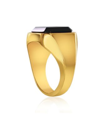 Stainless Steel Gold Plated Square Acrylic Ring