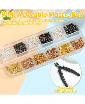 2200pcs Crimp Beads Kit Crimping Pliers Jewelry Making Earring Necklace Bracelet DIY