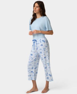 Women's Printed Capri Mid-Rise Pants