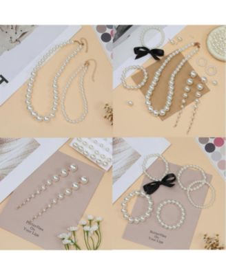 1200 Beads Kit Round Bracelet Necklace Earring DIY Craft Hole Filler