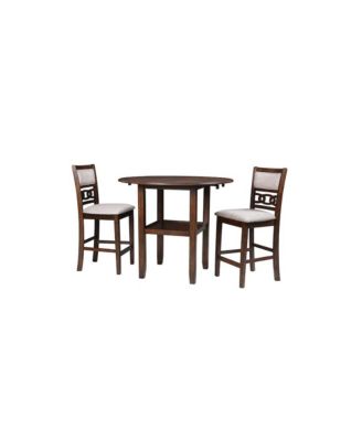 Gia 3-Piece 42" Wood Counter Drop Leaf Table Set