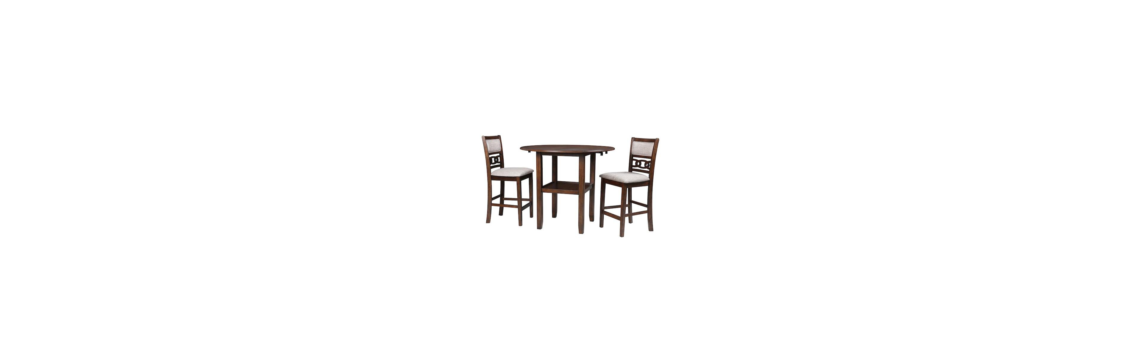 New Classic Furniture Gia 3-Piece 42" Wood Counter Drop Leaf Table Set