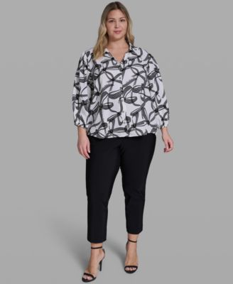 Plus Size Button-Front Blouse