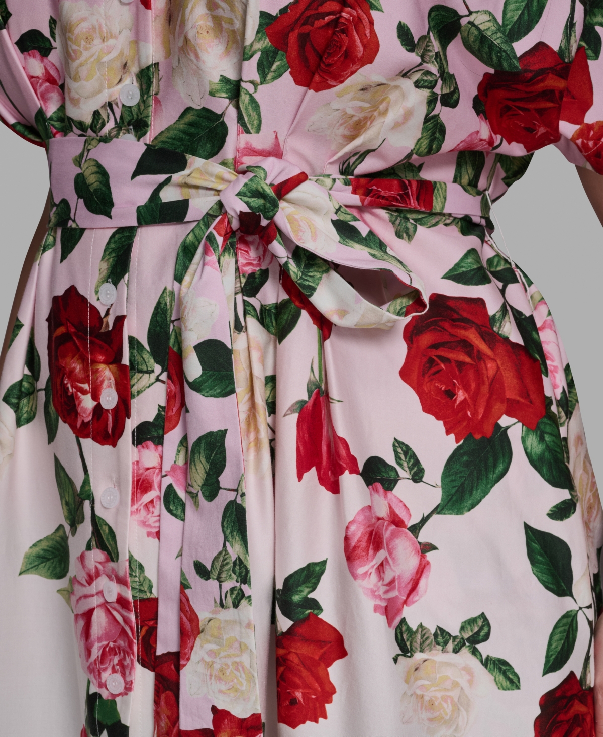 Karl Lagerfeld Paris Plus Floral-Print Midi Collared Dress