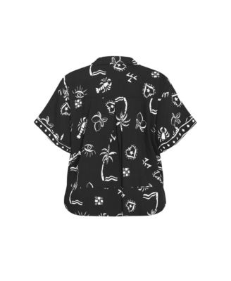 Women's Resort Border Print Shirt