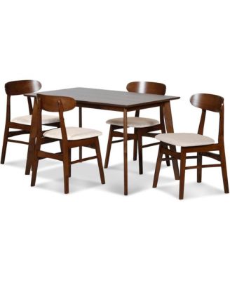 Morocco 5-Piece Mid-Century Wood Dining Set