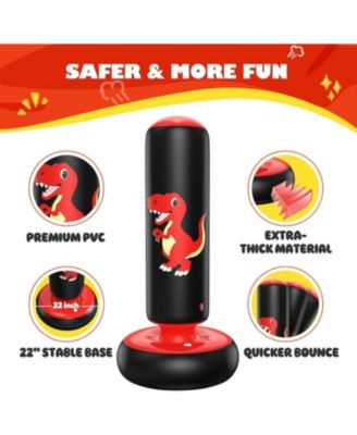 Inflatable Punching Bag, 48 Inch Stable Inflatable Boxing Bag for 3-6 Kids,Dinosaur Toy and Gifts for Boys and Girls, Kids Boxing Set