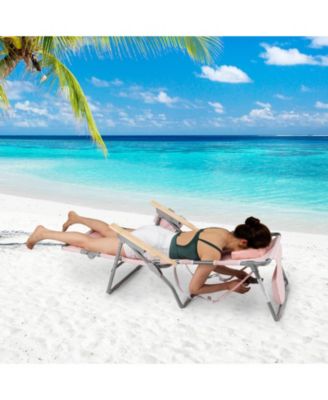 Portable Beach Chair with Umbrella and Canopy