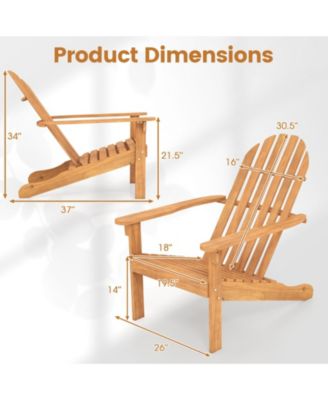 Classic Acacia Wood Adirondack Chair for Outdoor Seating