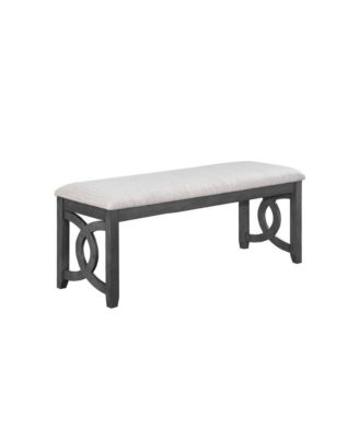 Furniture Gia 46" Solid Wood and Polyester Bench