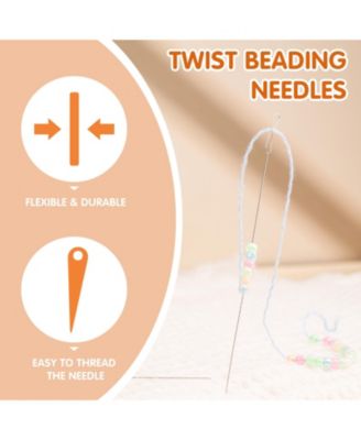6 needles Collapsible Eye Beading Needles Twisted Seed Bead Tools 2 Sizes 0.6x130mm