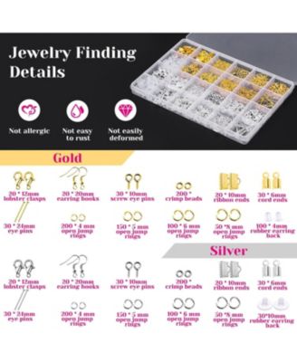 Jewelry Making Kit Tools Earring Hooks Findings Wires Chains Helping Hands