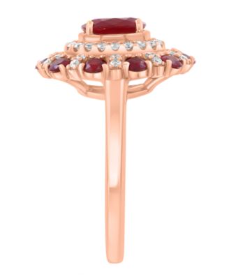 Ruby (1-5/8 ct. t.w.) & Diamond (1/3 ct. t.w.) Ring in 14k Rose Gold