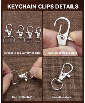 325PCS Keychain Making Kit Lobster Clasp Swivel Hook Jump rings Extender Chain