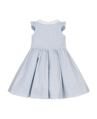 Hope and Henry Little and Big Girls' Ruffle Sleeve Linen Dress with Peter Pan Collar
