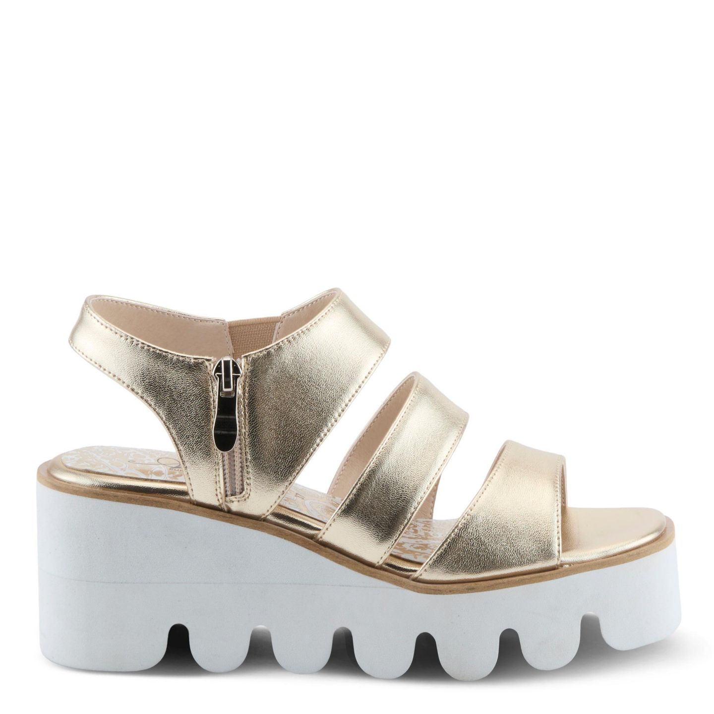 Женские сандалии Azura Corrigate Platform Wedge with Soft Padded Lining, цвет: Золотой — фото 2