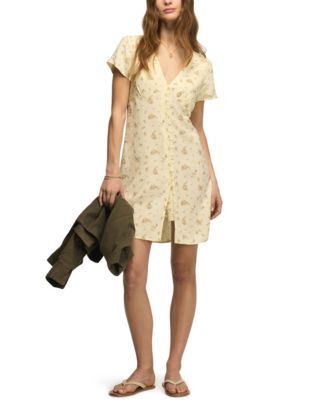 Women's Printed V-Neck Mini Slip Dress