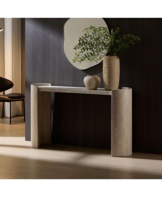 53.15in Faux Mars Marble Narrow Console Table Modern Entryway Sofa Table