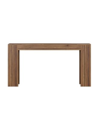 62.99in Extra Long Farmhouse Entryway Table Narrow Sofa Table Walnut