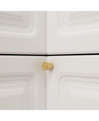 Wood 6-Door Corner Wardrobe Armoires with Storage Shelves